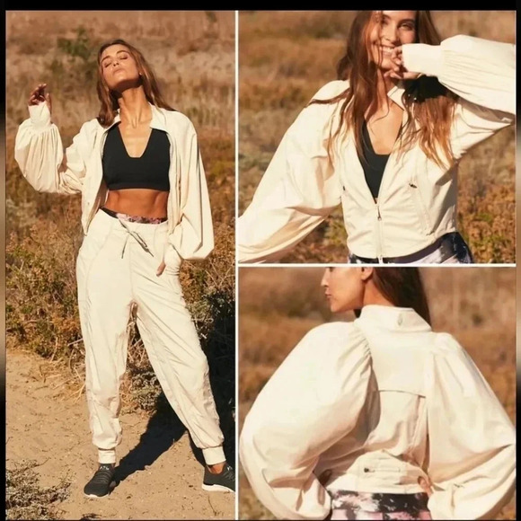 Free People Color Me Happy Solid Joggers and Cropped Jacket Size XS NWT - Picture 1 of 16